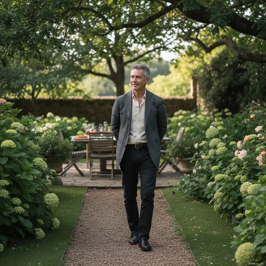 A short garden walk after a meal to help control blood sugar in a daily routine